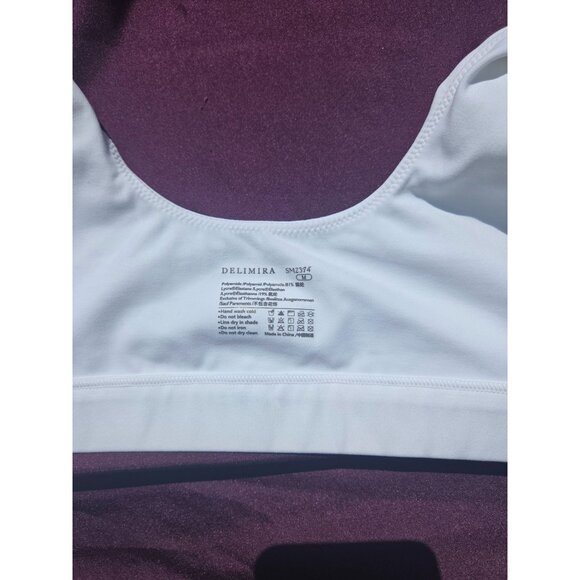 Delimira Womens Front Closure White Wireless Bra With Wide Straps Size M*NWT - Picture 4 of 7